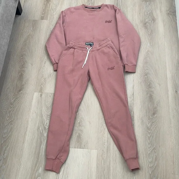 Superdry pink sweat set